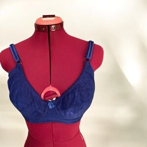 Mamia Blue Jacquard Bra NWOT